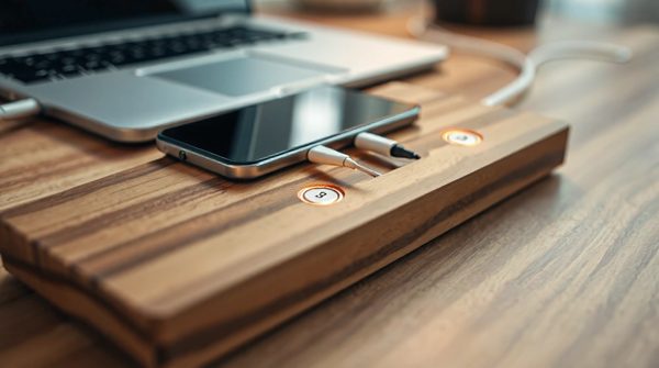 Batterie externe personnalisable en bois : l'innovation écoresponsable